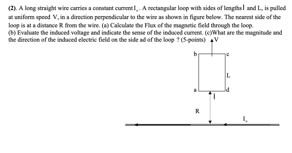 please help 2 a long straight wire carries a constant current i a ...