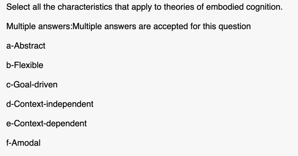 SOLVED Select all the characteristics that apply to theories of