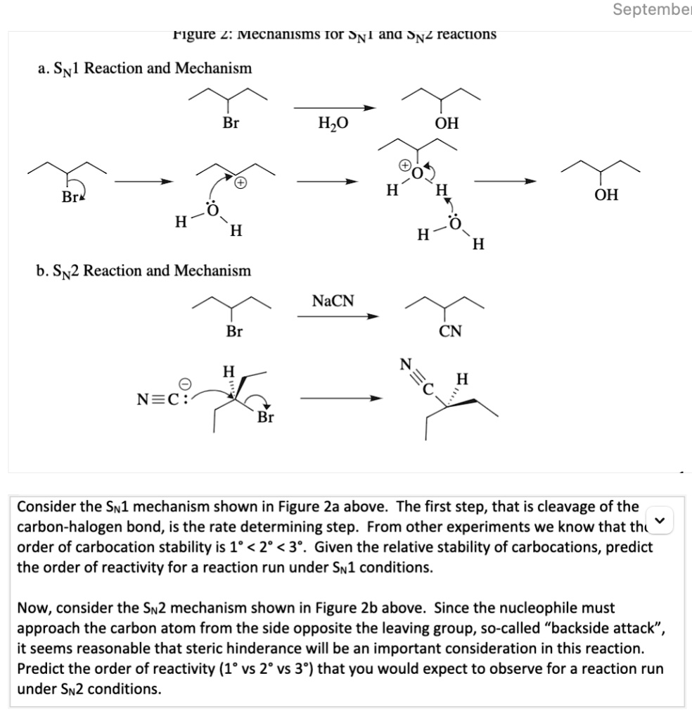 septembe figure zmecnanisms ior sn1 ana snzreactions a syl reaction and ...
