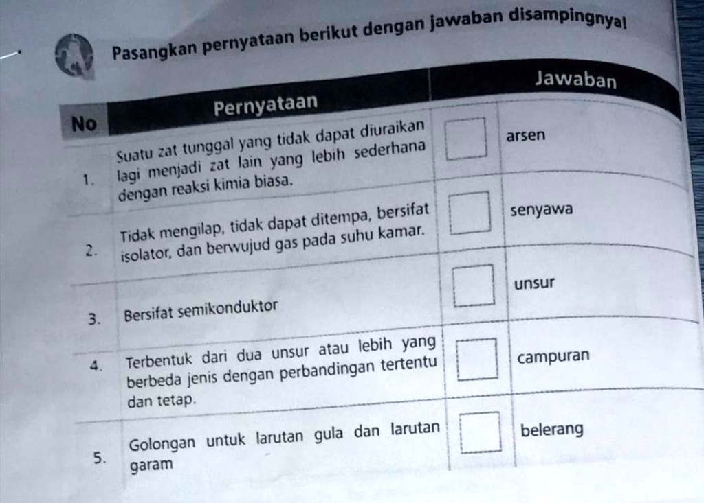 SOLVED: Pasangkan Pernyataan Berikut Dengan Jawaban Disampingnya ...