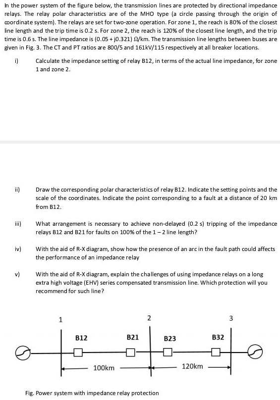 SOLVED In the power system of the figure below, the transmission lines
