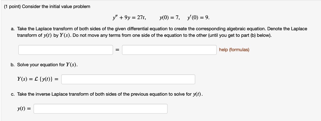SOLVED: point) Consider the initial value problem Y