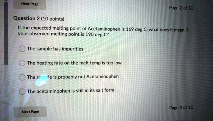 acetaminophen melting point
