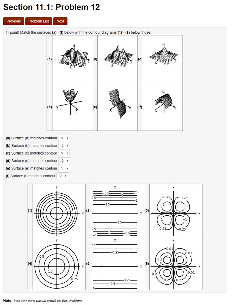 SOLVED: Section 11.1: Problem 12 Match The Surfaces (a) - (f) Below ...