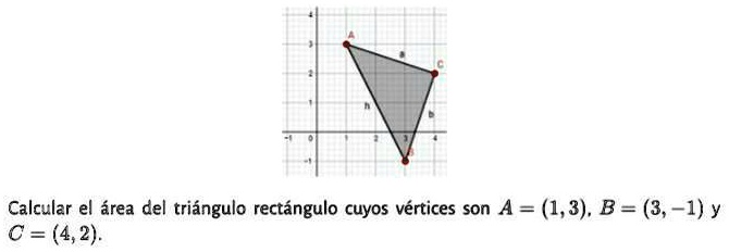 Determinar El Area Del Triangulo Cuyos Vertices Son
