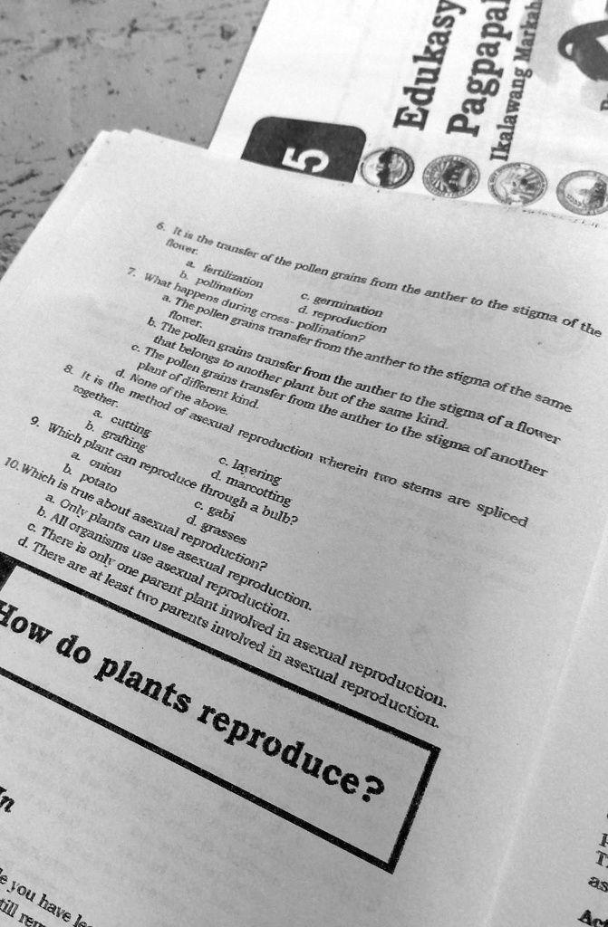 SOLVED '1. This is the type of reproduction in plants where the male