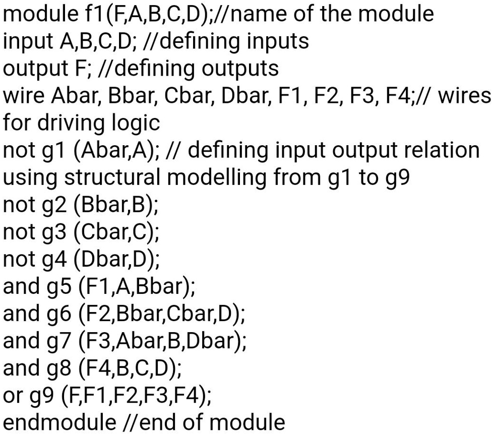 SOLVED: is this a verilog code for gate level modelling and if it is ...