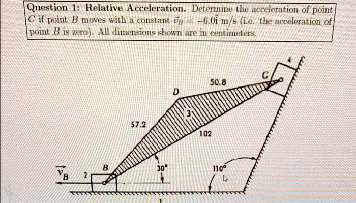 Question 1: Relative Acceleration. Determine the acceleration of point ...
