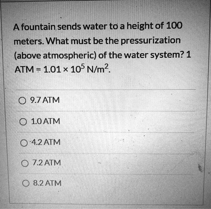 SOLVED A fountain sends water to a height of 100 meters. What