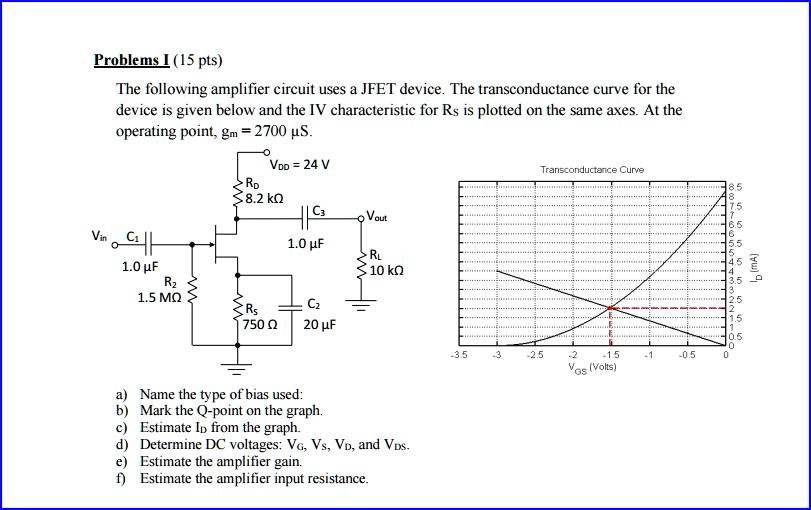 SOLVED The following amplifier circuit uses a JFET device. The
