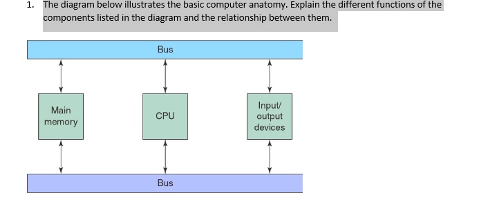 SOLVED: The diagram below illustrates the basic computer anatomy ...