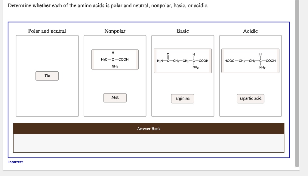 SOLVEDDetermine whether each of the amino acids is polar and neutral