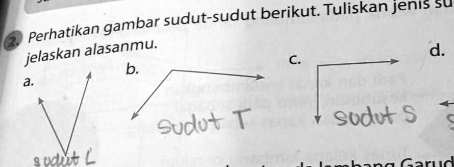 SOLVED: Perhatikan Gambar Sudut Sudut Berikut. Tuliskan Jenis Sudutnya ...