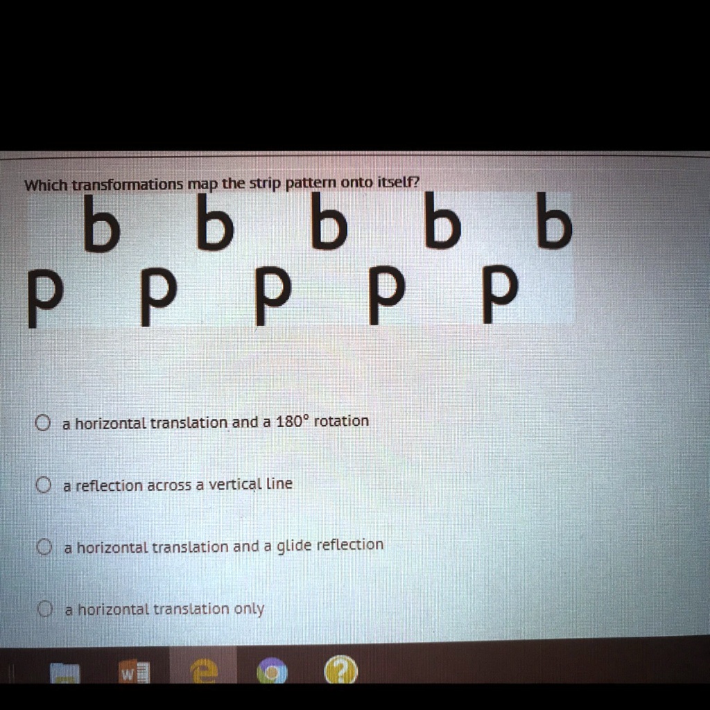 SOLVED Which transformations map the strip pattern onto itself? Which