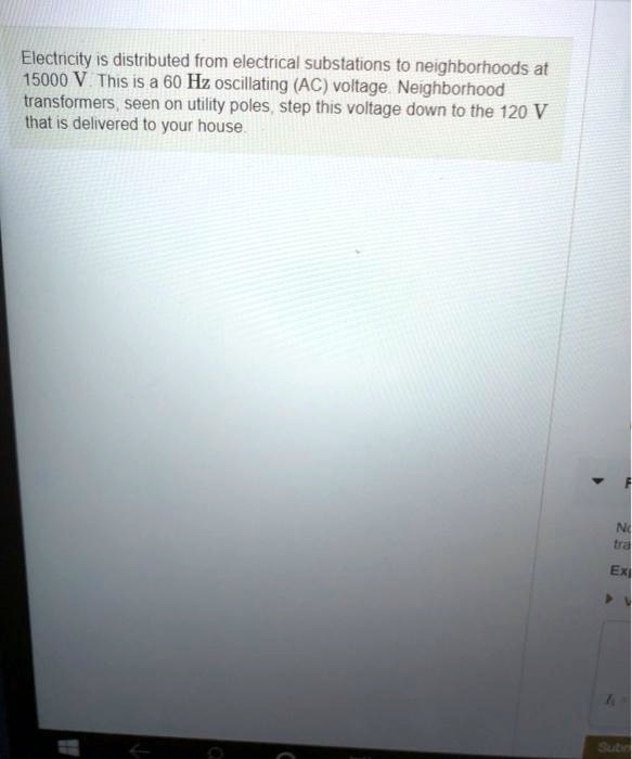 SOLVED Electricity is distributed from electrical substations to