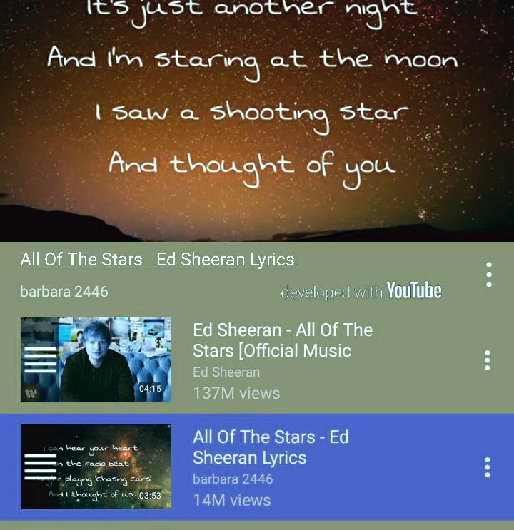 all of the stars ed sheeran lyrics