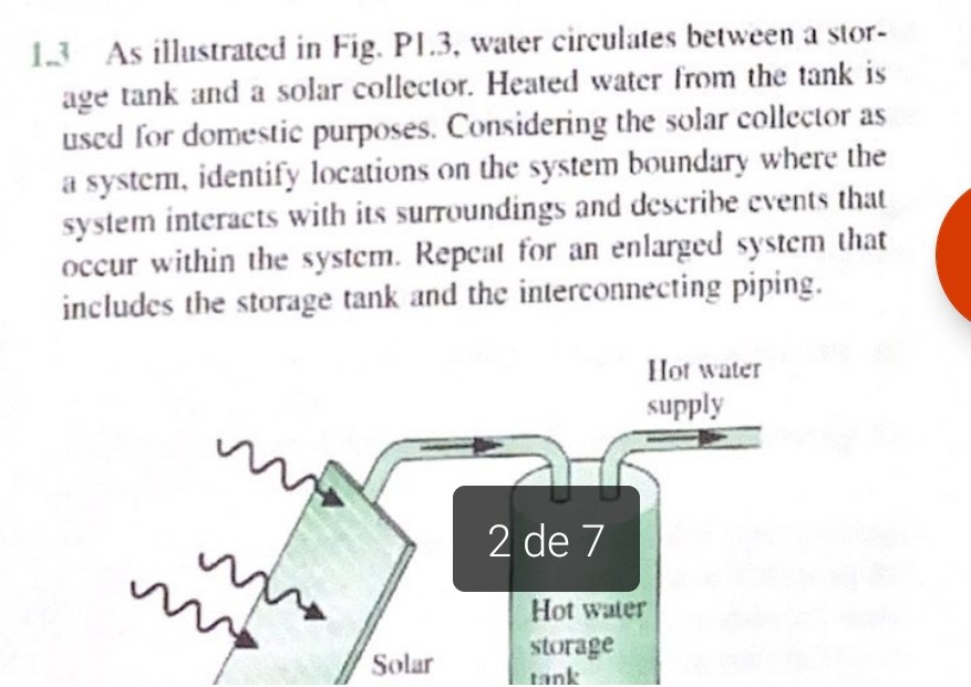 1.3 As illustrated in Fig. PI.3, water circulates between a storage