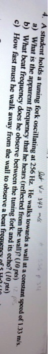 how i fast must what beat frequency w apparent ualk tuning anhe does fork fiequency from oscillating the 4 uall betueen hcar 256 hz obsene the he tuning reflected from the walks baat 3 towar 81374