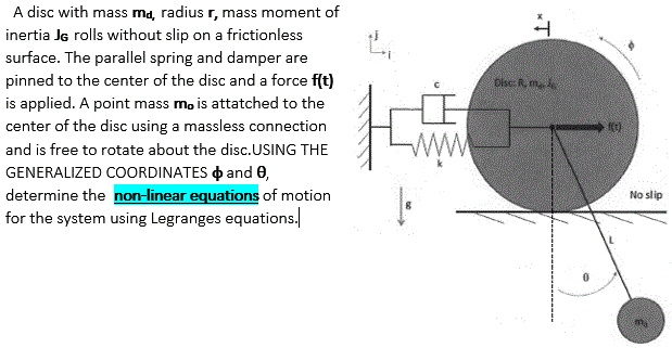 Roll Inertia a disc with mass ma radius rmass moment of f inertia jg rolls without ...