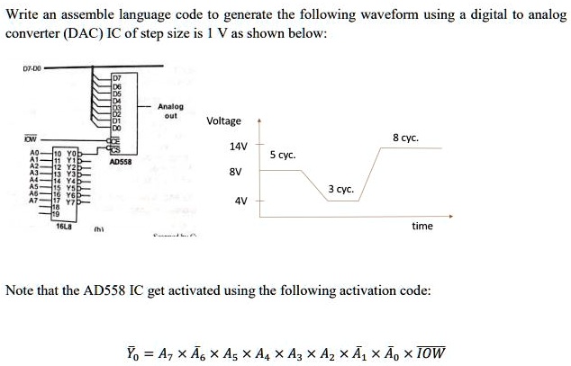 SOLVED: Write an assembly language code to generate the following ...