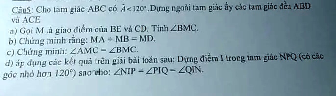 cius cho tam gitc abc co 4 202 dirng ngodi tam giac iy cic tam giic dcu abd vi ace gqi m ii gino diemn cia be va cd tinh zbmc b churng minh ring ma mb md chung minh zamc zbmc d ip dung cac k 84713