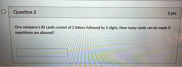 One Company Id Cards Consist Of 5 Letters