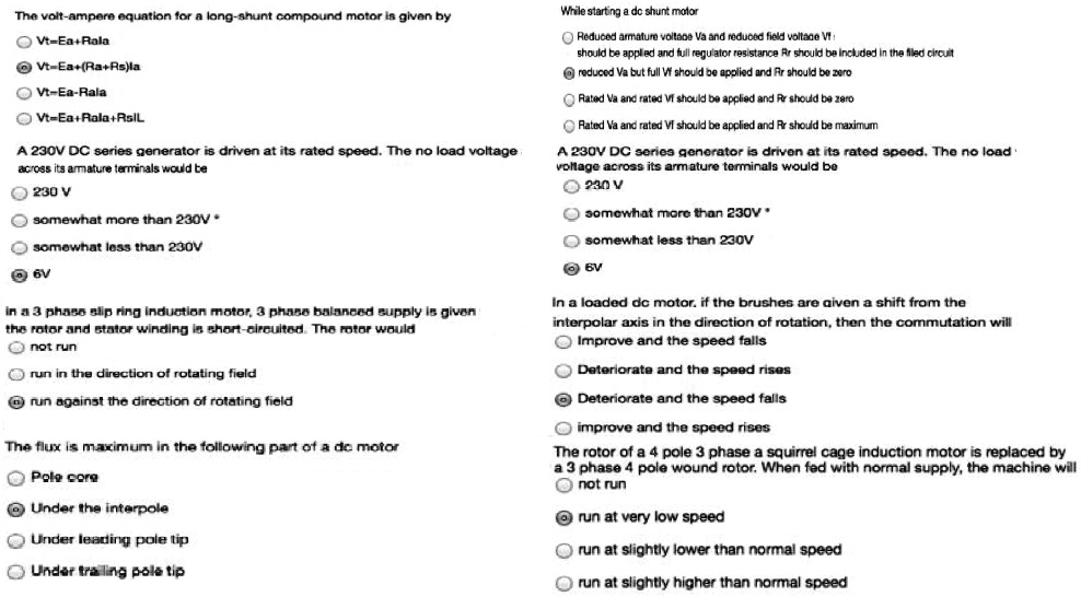 help needed not sure about answers explain if you can while starting a dc shunt motor ovtearala vteararsia o vtea rala ovtearalarsil reduced armature voltaoe va and reduced field voltae v o  42176