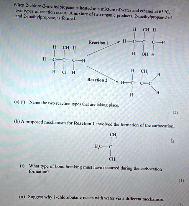 SOLVED When 2 chloro 2 methylpropane Is Heated Two Types Of Reactions solved-when-2-chloro-2-methylpropane-is-heated-two-types-of-reactions