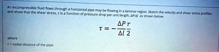 An incompressible fluid flows through a horizontal pipe may be flowing ...