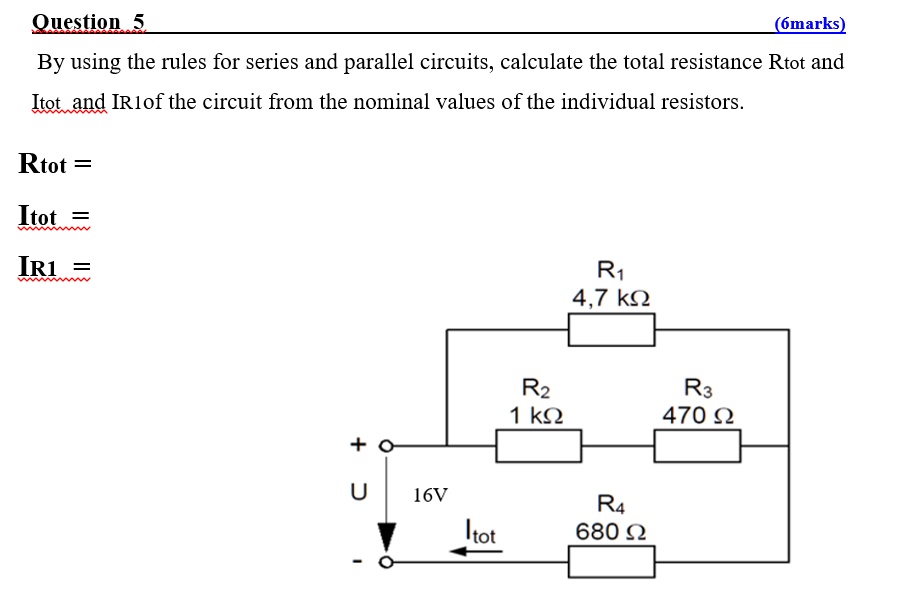 Parallel Circuit Calculator R1 R2 R3 SOLVED: Question 5 (6 marks) By using the rules for series and parallel ...