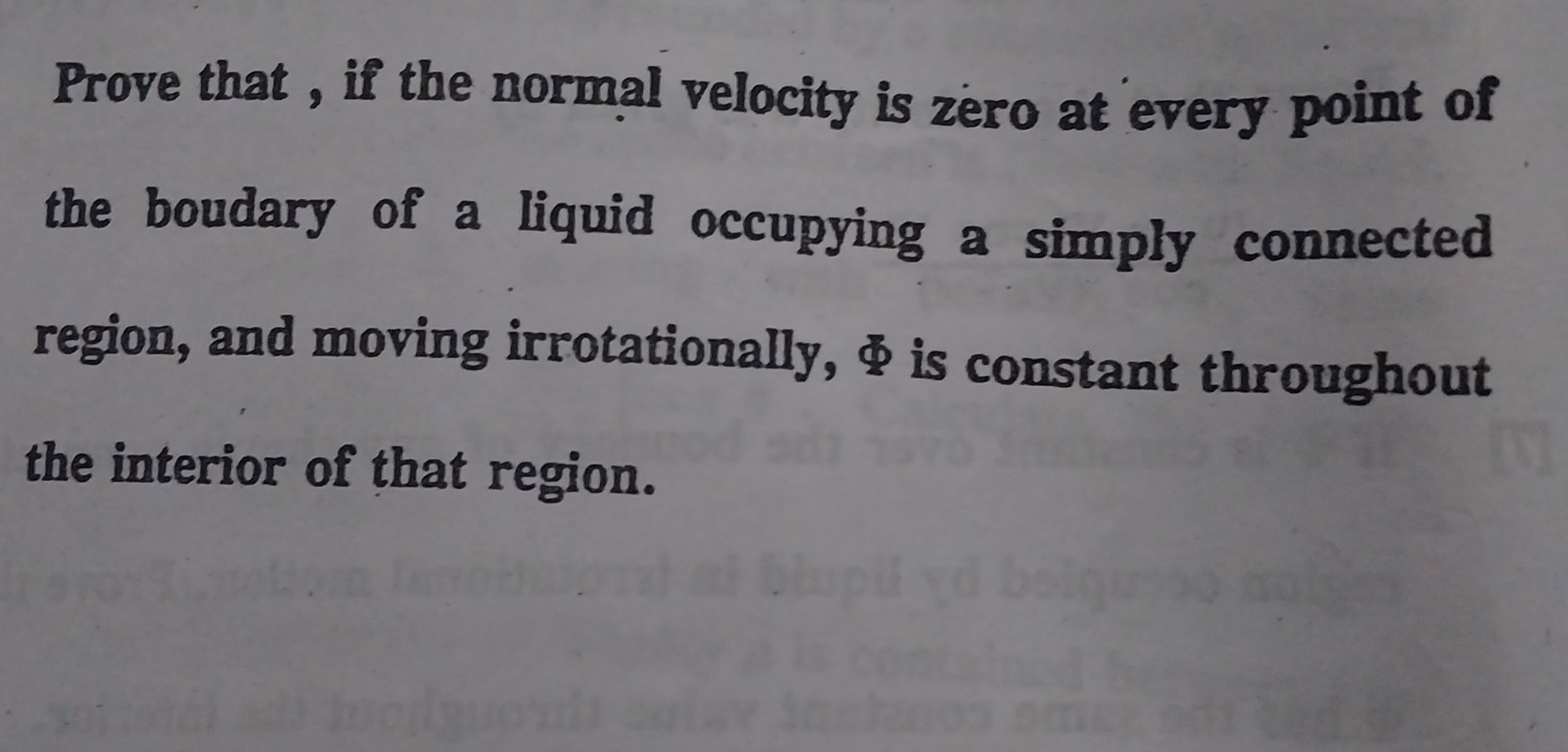 Prove that, if the normal velocity is zero at every point of the ...