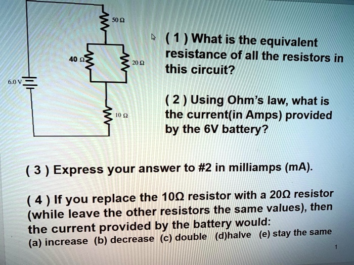 SOLVED (1 ) What is the equivalent resistance of all the resistors in