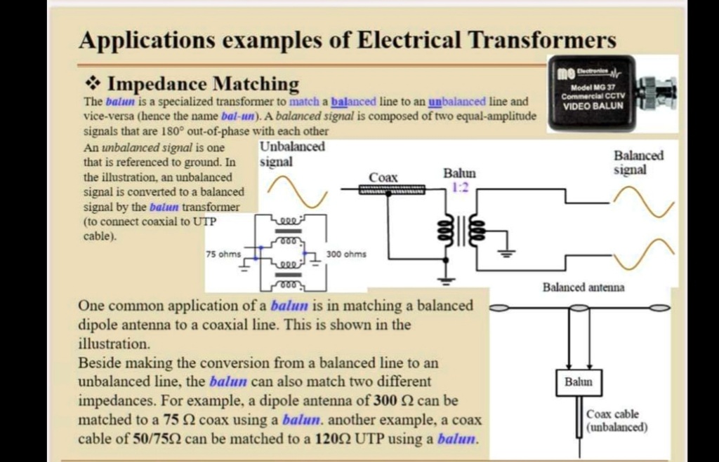 SOLVED: Is to design a balun device (coils) to connect 50-ohm coaxial ...