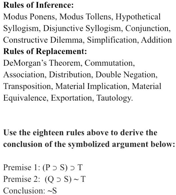 Solved Rules Of Inference Modus Ponens Modus Tollens Hypothetical