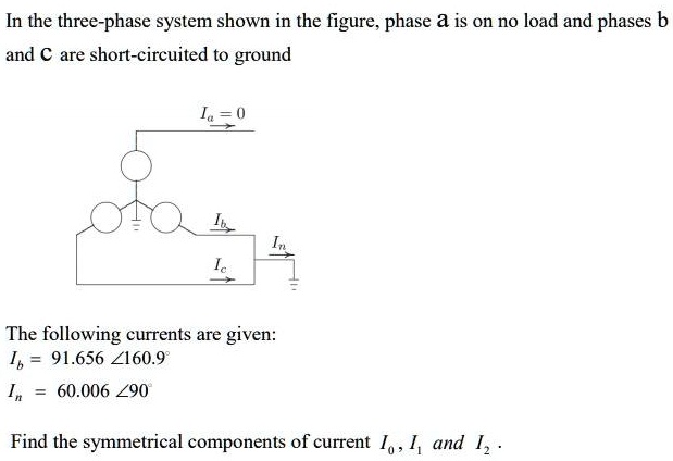 in the three phase system shown in the figure phase a is on no load and ...