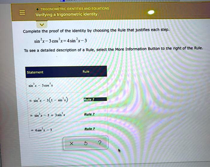 SOLVED'TRIGONOMETRIC IDENTITIES AND EQUATIONS Verifying trigonometric