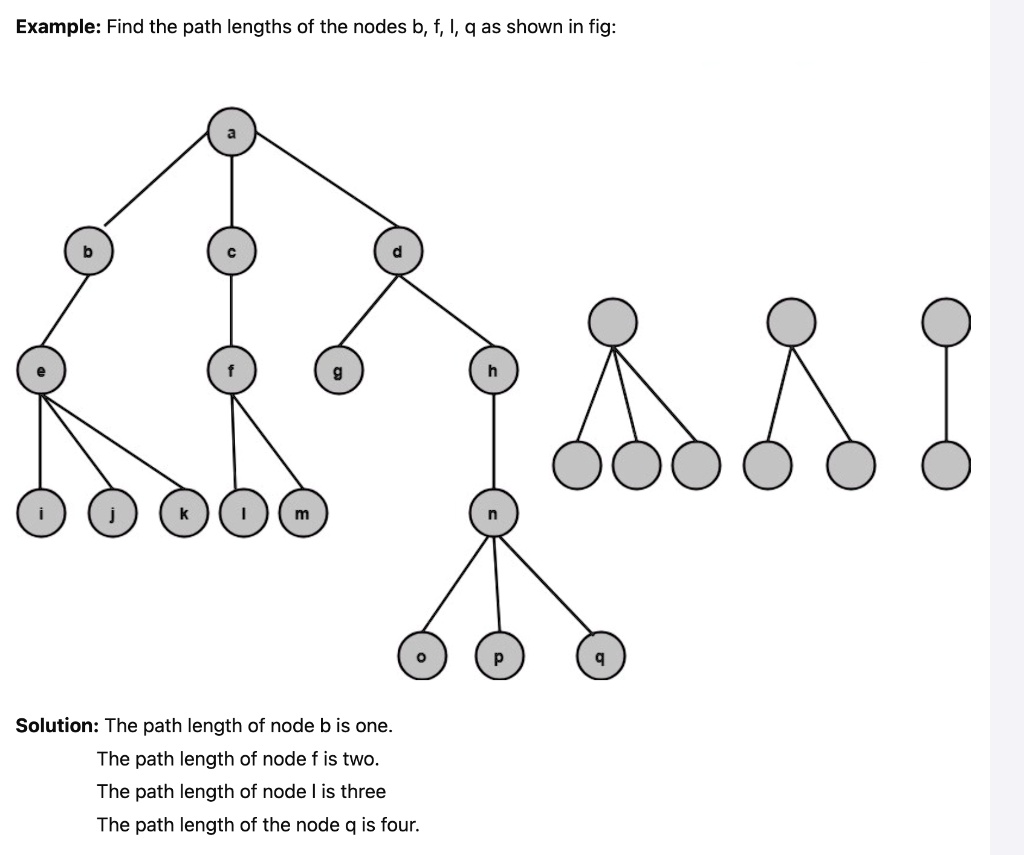 Path Visualization Example With Num Ofnode SOLVED: Example: Find the path lengths of the nodes b, f, I, q as shown ...