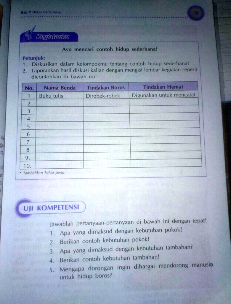 SOLVED: Kunci Jawaban Tema PLH Kelas 5 Halaman 49 Bab Hiduup:Saderena ...