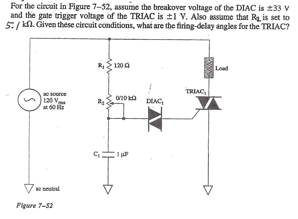 SOLVED For the circuit in Figure 752, assume the breakover voltage of