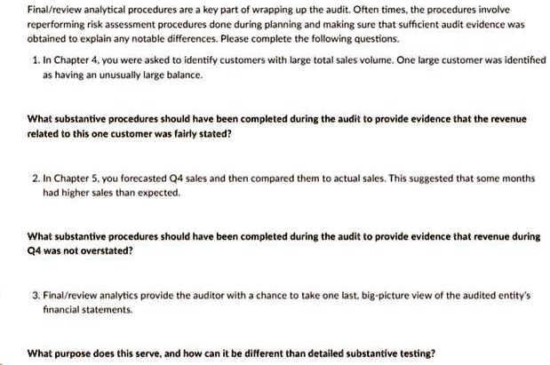 Final/review analytical procedures are a key part of wrapping up the ...