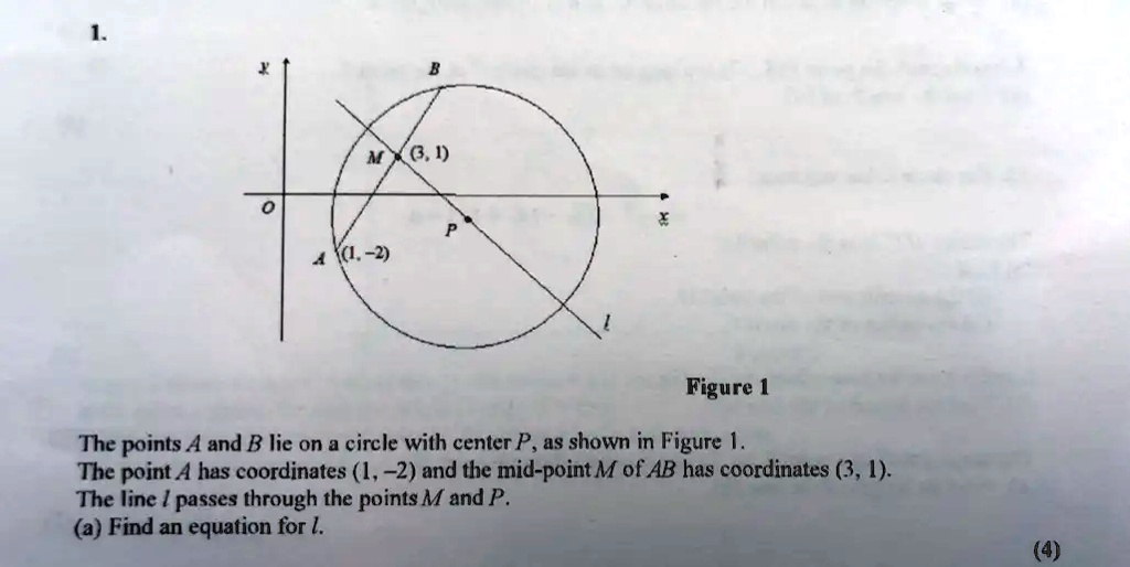 SOLVED: Figure 1: The points A and B lie on a circle with center P, as ...