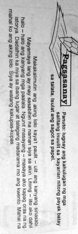 panuto lugnay ang kahulugan ng mgasalitang inuulit sa kayarian nitong ...