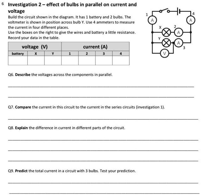 SOLVED Investigation 2 Effect of Bulbs in Parallel on Current and
