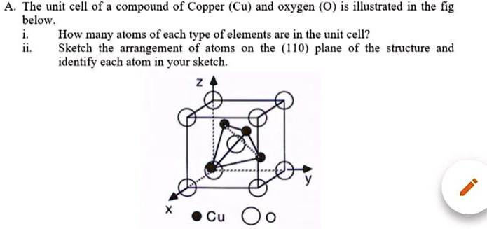 SOLVED: A. The unit cell of a compound of Copper (Cu and oxygen (O is ...