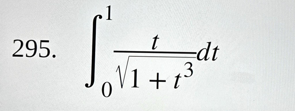 295. ∫0^1 (t)/(√(1+t^3))dt