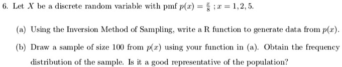 SOLVED: Let X be a discrete random variable with pmf p(X) = 1/2, 1/5, 2 ...