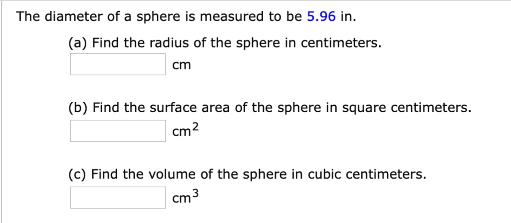 find the volume of sphere of diameter is 6 cm
