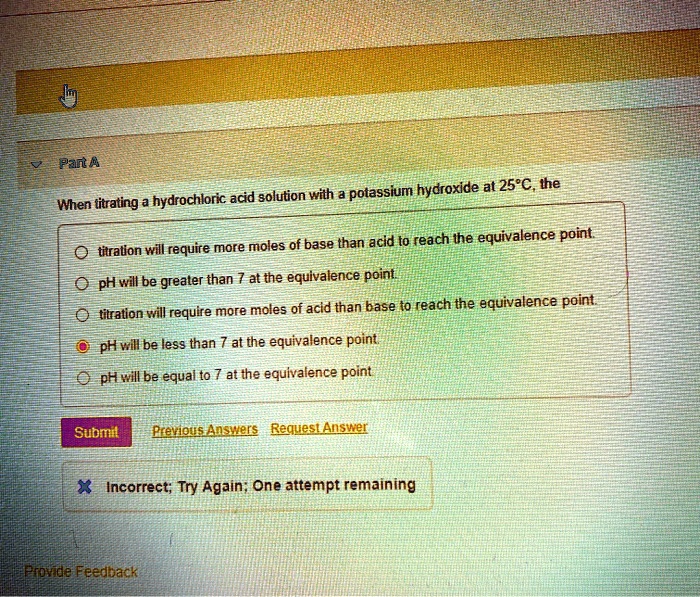 SOLVED When titrating a hydrochloric acid solution with potassium