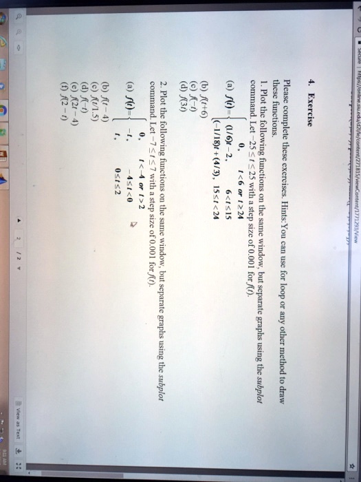 use matlab and use for loop ff2 f e21 4 df 1 c15 bft 4 af df31 ca t bf16 af t 0 these functions 4exercise 1184315124 16 2 0 012 410 1 4or12 commandlet 77with a step size of 0001 forff 6t15 1 82517