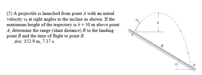 SOLVED: A projectile is launched from point with an initial velocity vo ...